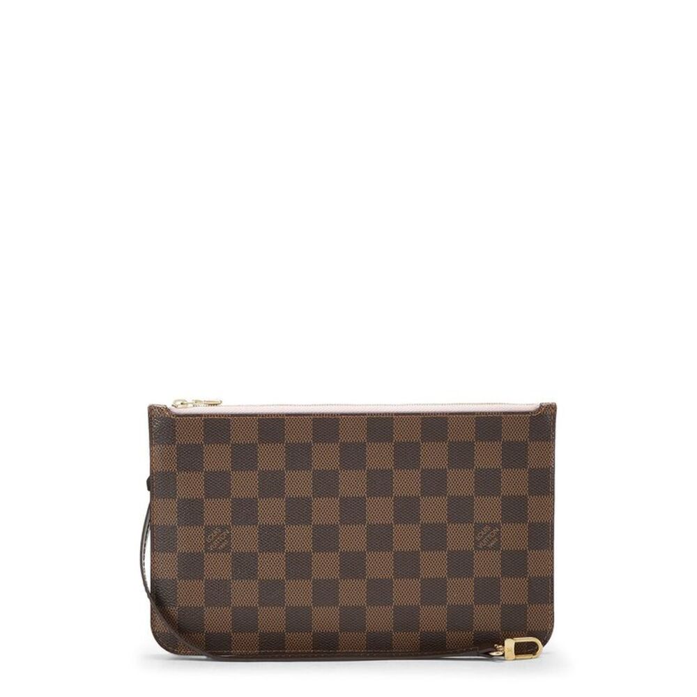 Louis Vuitton Pink Damier Ebene Coated Canvas Neverfull Pouch Mm